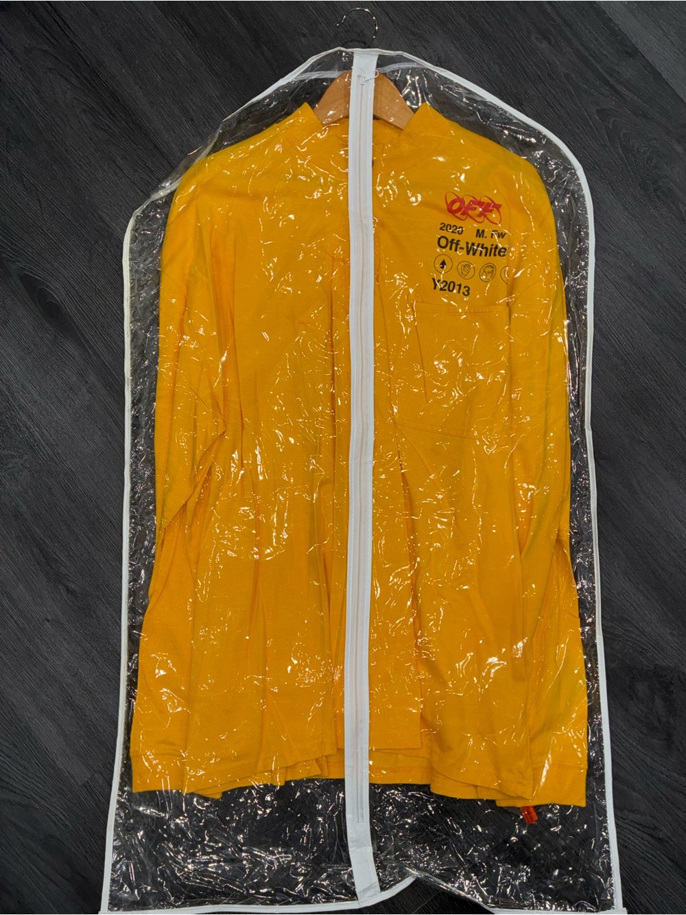 Off-White Men’s Bright Yellow Lightweight Jacket with Logo